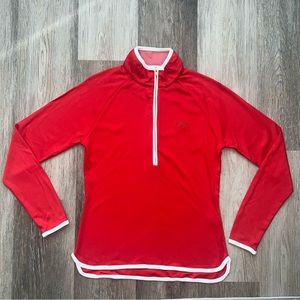 Peter Millar logo mock neck half zip